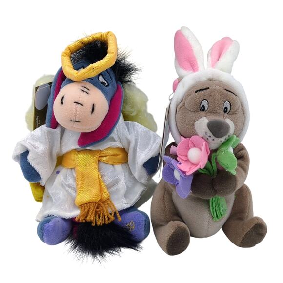 Choir Angel Eeyore Easter Bunny Gopher 8" Bean Bag Plush Lot Winnie the Pooh NWT - Picture 1 of 3